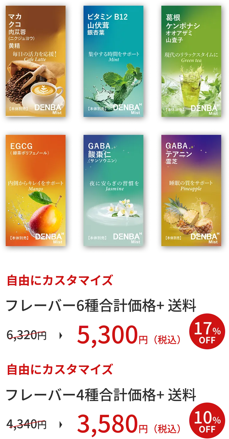 6種類のフレーバーとサブスク価格